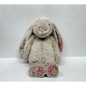 Jellycat Bashful Posy Blossom Bunny Beige Floral Ears Feet Medium Retired